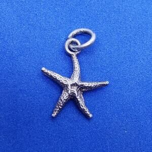 Sterling Silver Starfish Pendant Charm Ocean Beach Nautical Sea Travel Souvenir
